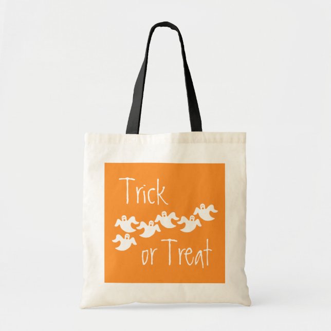 Bolsa Tote Ghost Party Halloween Bag, Orange (Frente)