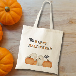 Bolsa Tote Ghost Pumpkin no Halloween