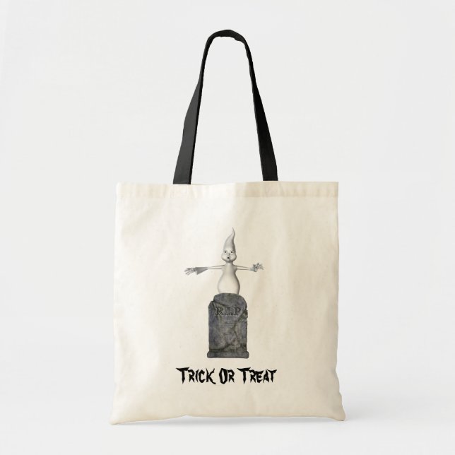 Bolsa Tote Ghost Tombstone Halloween Engraçado Tote Bag (Frente)