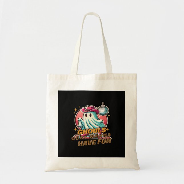 Bolsa Tote Ghouls Só Quer Divertir-Se Com Design De Disco Par (Frente)