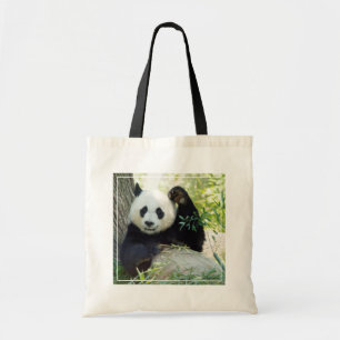 Bolsa Tote Giant Panda Andando Contra Árvore