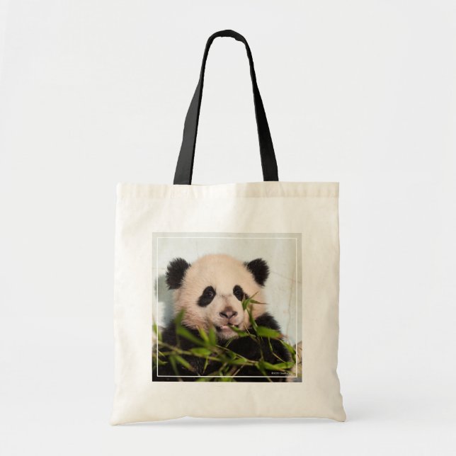 Bolsa Tote Giant Panda inclinando-se contra a parede (Frente)