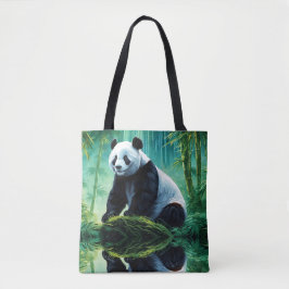 Bolsa Tote Giant Panda na Floresta Verde de Bambu