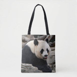 Bolsa Tote Giant Panda on Rocks