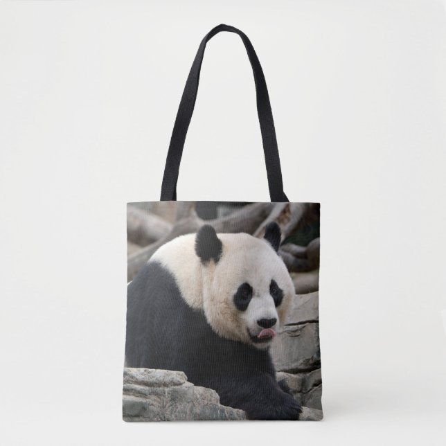 Bolsa Tote Giant Panda on Rocks (Frente)