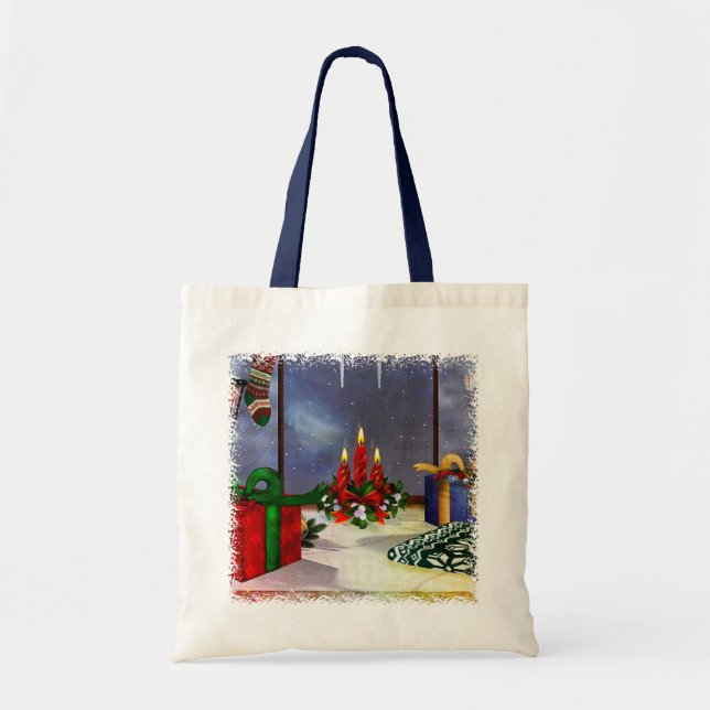 Bolsa Tote GIFT de Natal Reflexões de Tempo (Frente)