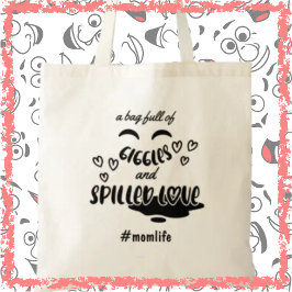 Bolsa Tote Giggles & Love Momlife Engraçado Dia de as mães