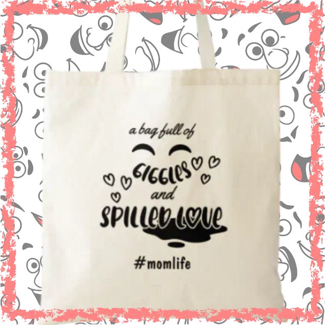 Bolsa Tote Giggles & Love Momlife Engraçado Dia de as mães (Shop now and say 'hello' to smiles and 'thank you' to the perfect mom gift!)