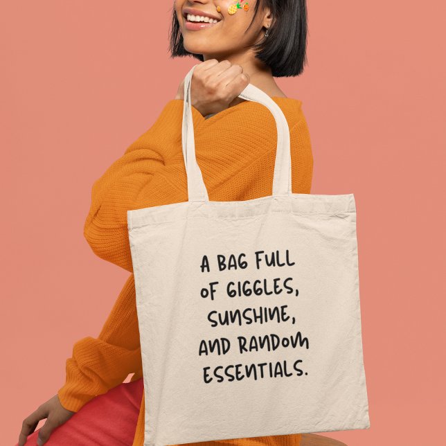 Bolsa Tote Giggles Sunshine e Random Essenciais Engraçados Mo (Brighten up your day with the warmth of sunshine and the magic of giggles!)
