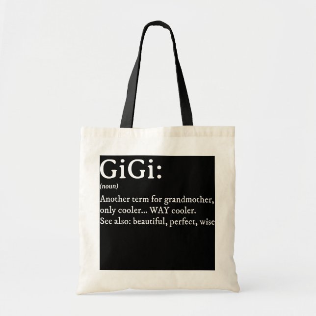 Bolsa Tote gigi definição dicionário gigi vovó mordomo dia (Frente)