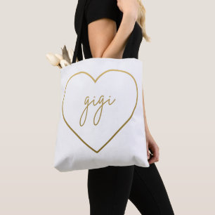 Bolsa Tote Gigi Elegante Ouro Gradient Heart Gift