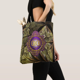 Bolsa Tote GIGI Real Roxo e Dourado