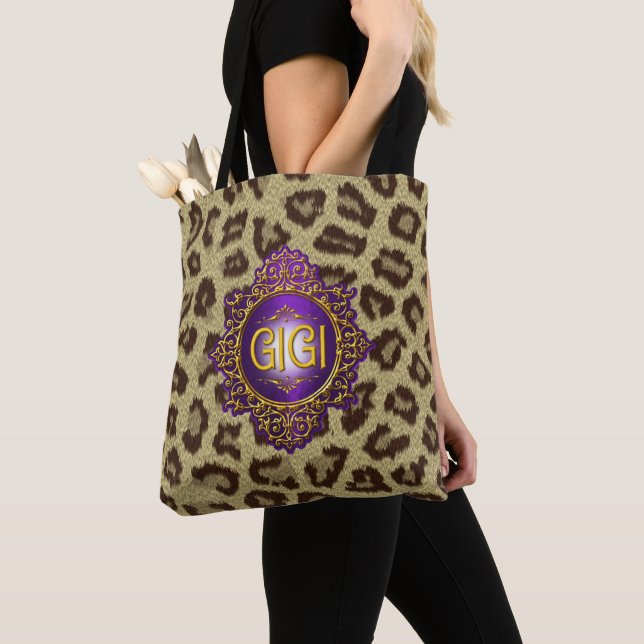 Bolsa Tote GIGI Royal Purple e Dourado (Close Up)