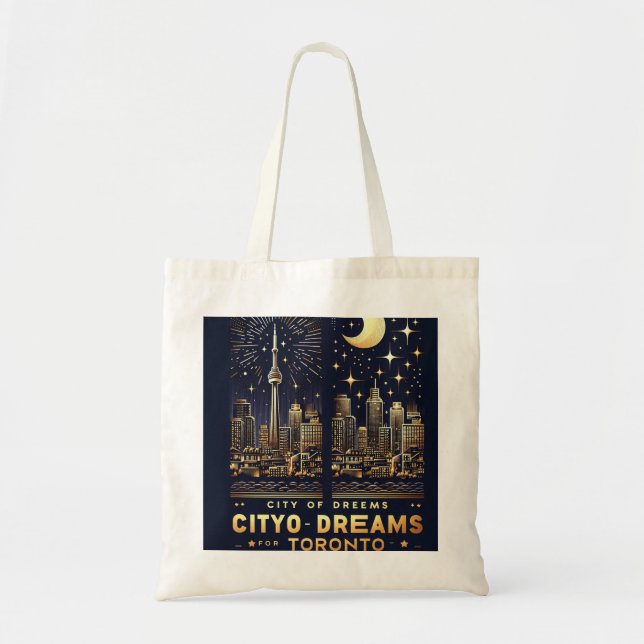 Bolsa Tote Gilded Toronto Skyline Tote - Premium Edition (Frente)