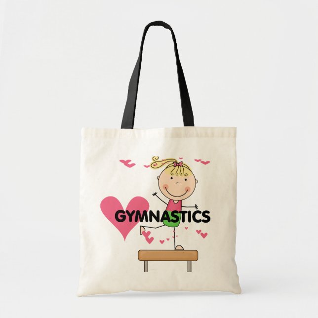 Bolsa Tote GINÁSTICA - camiseta louro do feixe de equilíbrio (Frente)