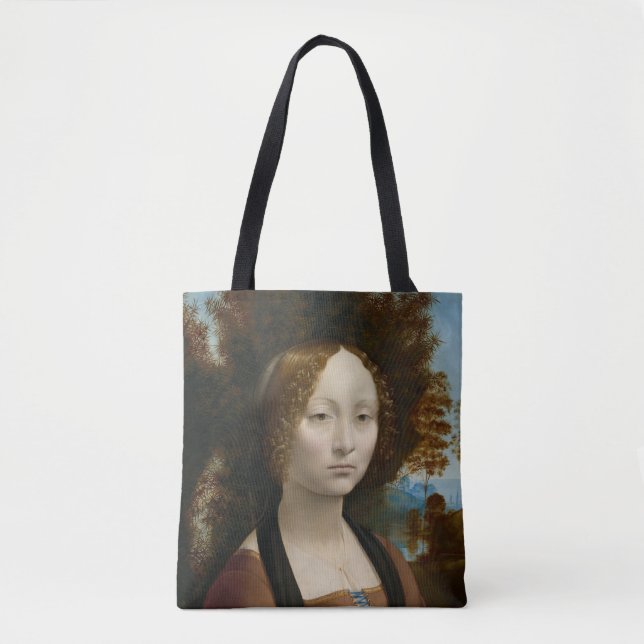 Bolsa Tote Ginevra de Benci por Leonardo da Vinci (Frente)