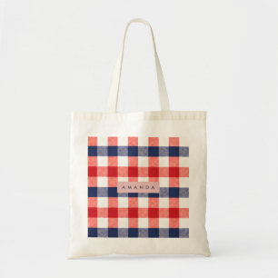 Bolsa Tote Ginga Patriótica Personalizada Vermelha, Branca e