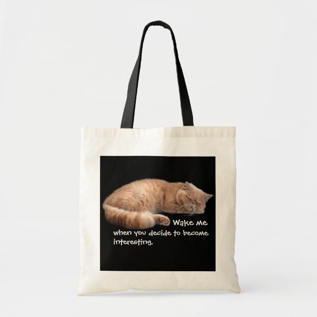 Bolsa Tote Ginger Ginger Engraçado Acordar Mim Citação (Frente)