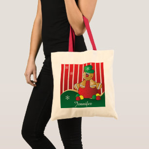 Bolsa Tote Gingerbird Gumdrop Man   DIY Name   Natal