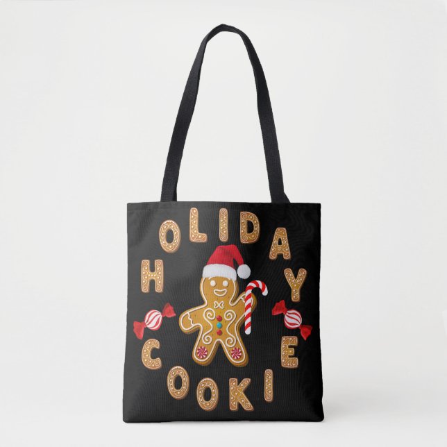 Bolsa Tote Gingerbird Holiday Cookie Man (Frente)
