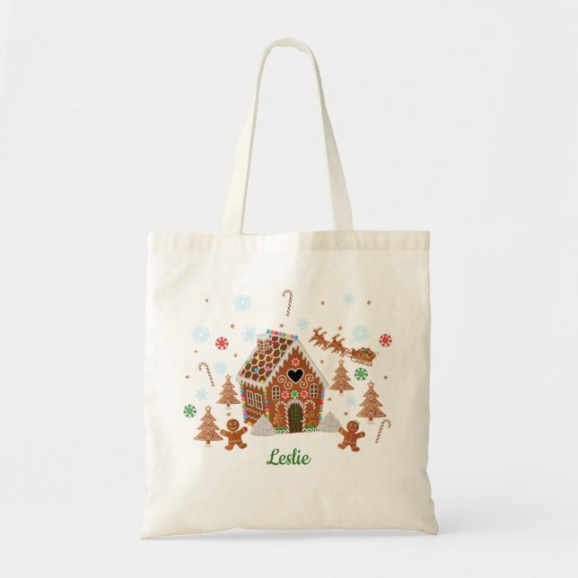 Bolsa Tote Gingerbird House Decoring Party Tote Bag (Frente)