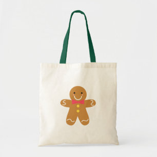 Bolsa Tote Gingerbread Man bonito e feliz no Natal