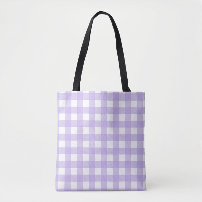 Bolsa Tote Gingham Lilás (Frente)
