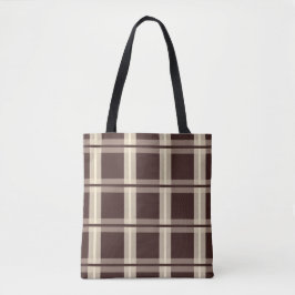 Bolsa Tote Gingham | Marrom e Bege