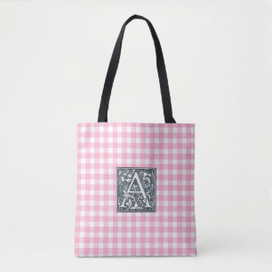 Bolsa Tote gingham rosa - 