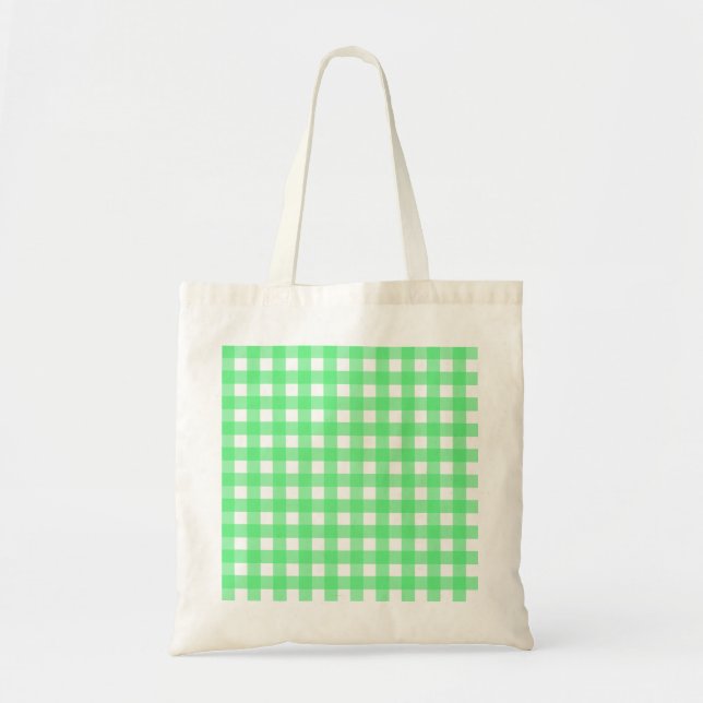 Bolsa Tote Gingham verde (Frente)