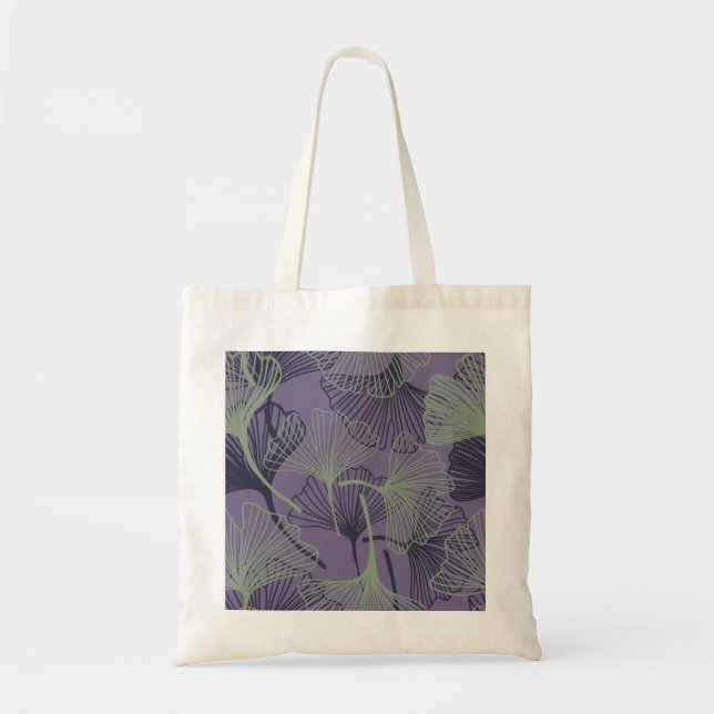 Bolsa Tote Gingko biloba: padrão de colheita de abstrato. (Frente)