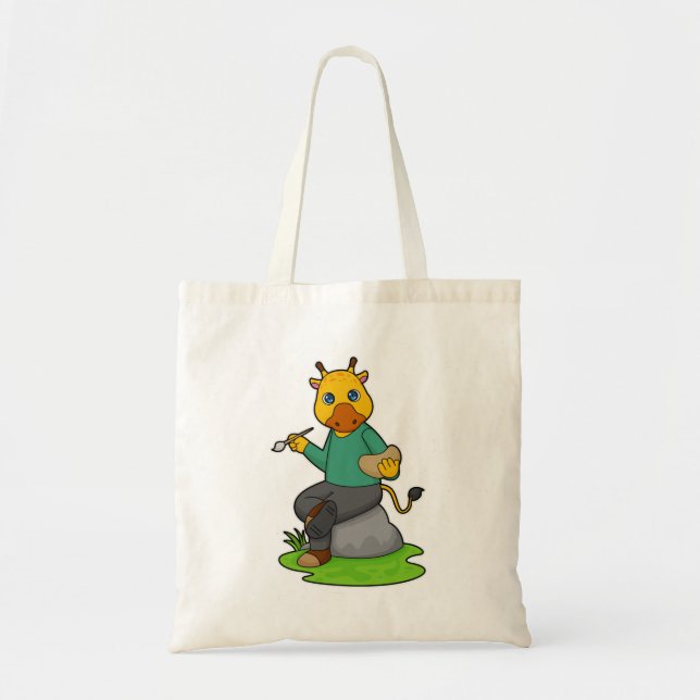 Bolsa Tote Girafa como Pintor com Pintor (Frente)