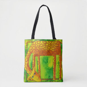 Bolsa Tote Girafa em Aquarela Padronizada
