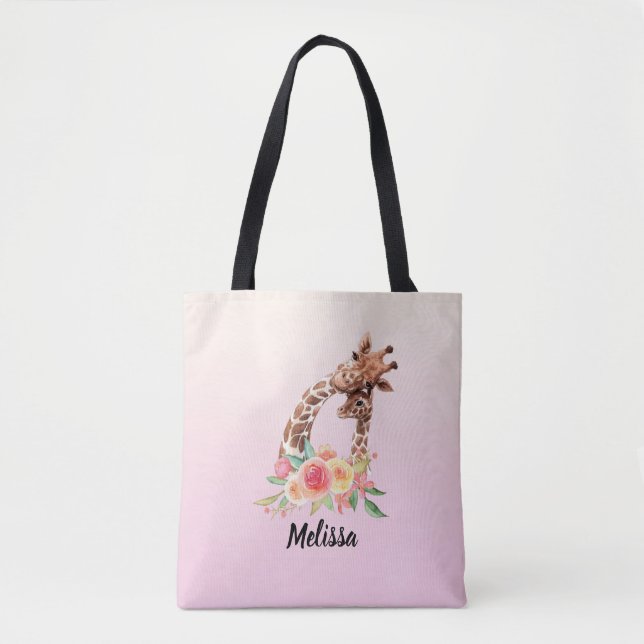Bolsa Tote Girafa Gira-Cama Cura-Cama Mãe e Bebê (Frente)