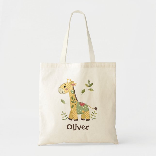 Bolsa Tote Girafa Mosaico Fofa (Frente)