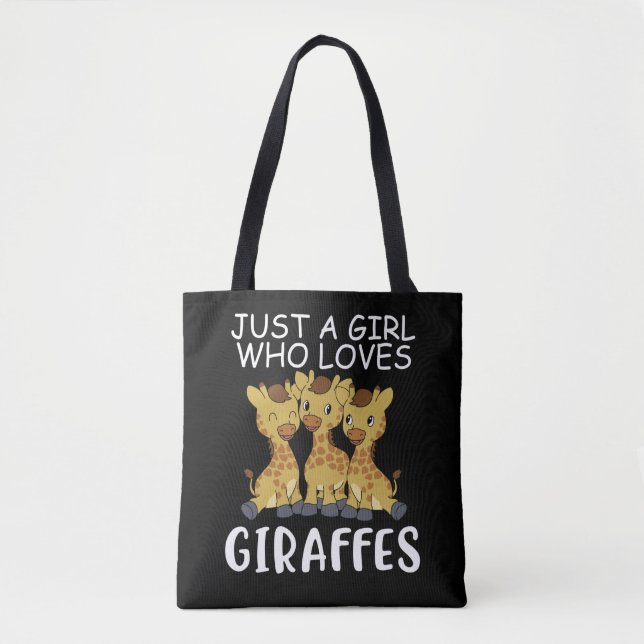 Bolsa Tote Girafa Mulher Presente Só Uma Menina Que Ama Giraf (Frente)