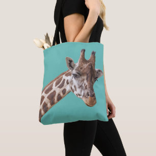 Bolsa Tote Girafa no verde da cerceta