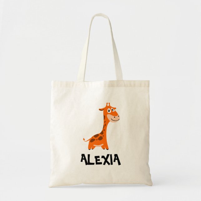 Bolsa Tote Girafa para Safari Aniversário Personalizado Tote  (Frente)