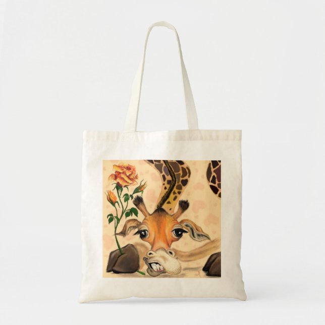 Bolsa Tote Girafa Romântica - Cavalheiro - Engraçado (Frente)