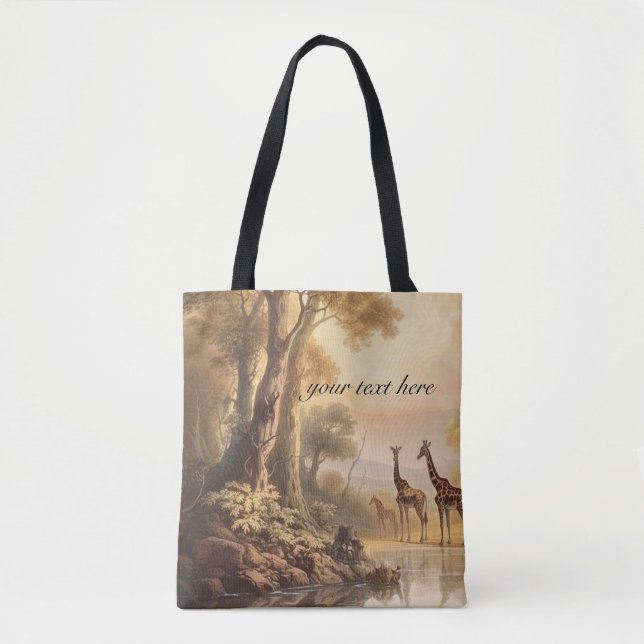 Bolsa Tote Girafas botânicas, personalizáveis (Frente)