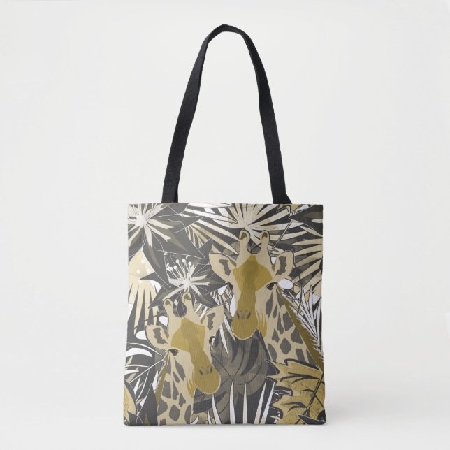 Bolsa Tote Girafas na floresta tropical. (Frente)