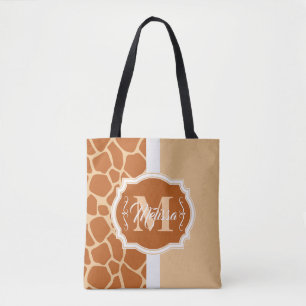 Bolsa Tote Giraffe Impressão Monograma