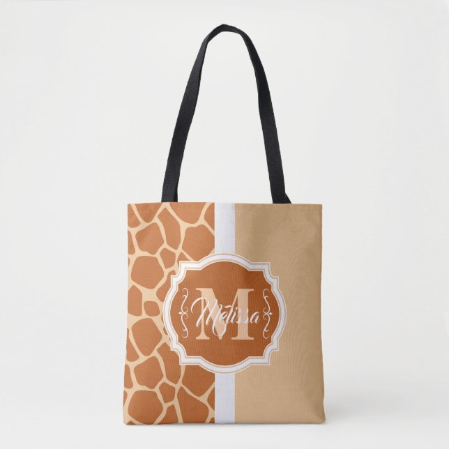 Bolsa Tote Giraffe Impressão Monograma (Frente)