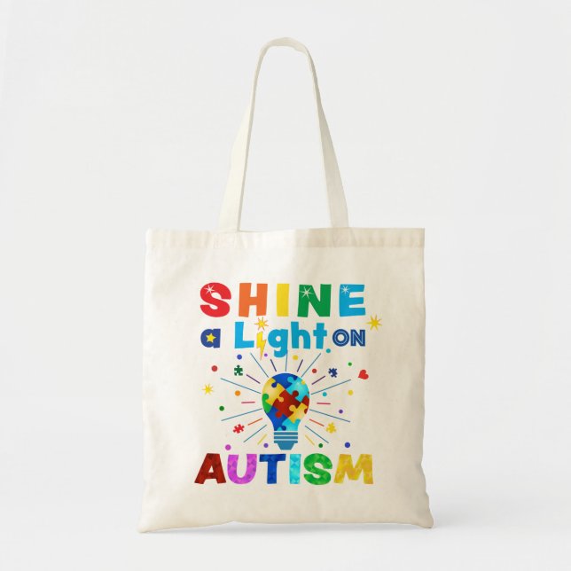 Bolsa Tote GIRAR uma Luz no AUTISM (Frente)