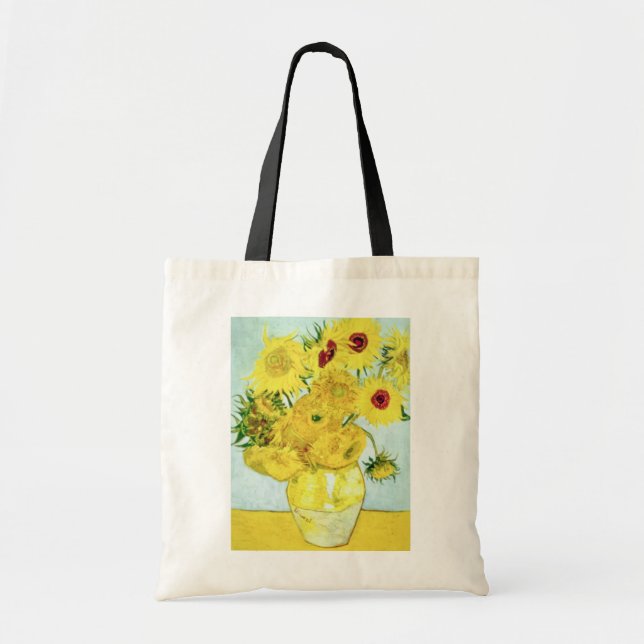 Bolsa Tote girassóis amarelos, flores de Vincent van Gogh (Frente)
