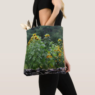 Bolsa Tote Girassóis ao longo do efeito Muro de Pedra 