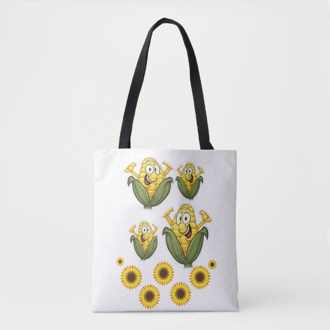 Bolsa Tote girassóis de toalha (Frente)