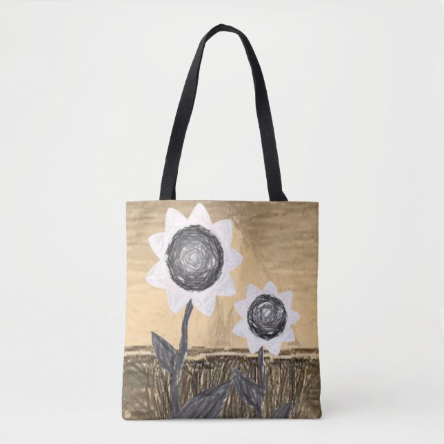 Bolsa Tote girassóis de toalha (Frente)