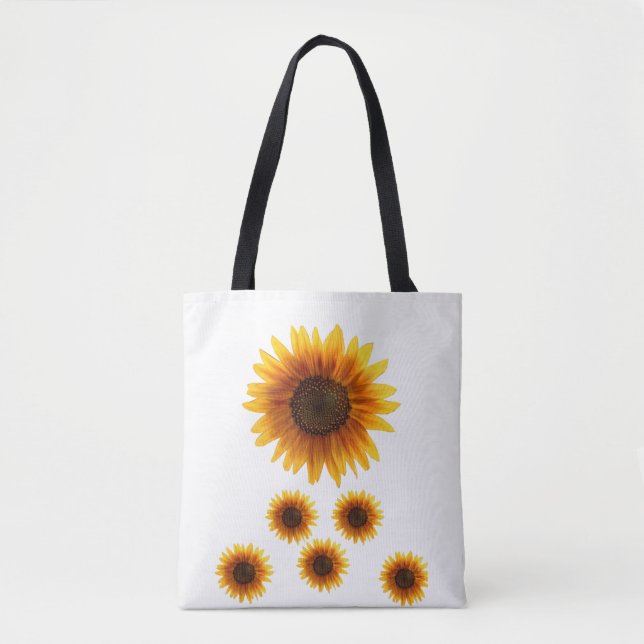 Bolsa Tote girassóis de toalha (Frente)