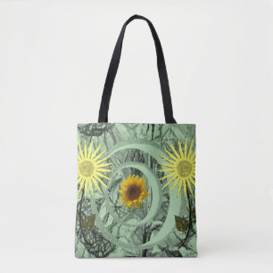 Bolsa Tote girassóis de toalha